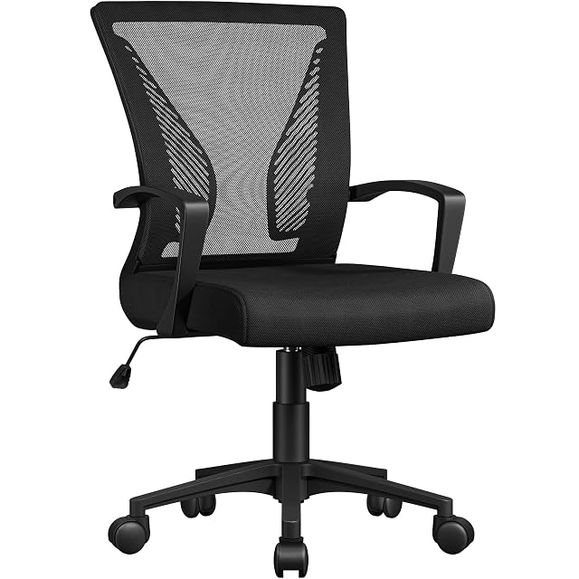 Yaheetech ergonomischer Netz-Bürostuhl in Schwarz